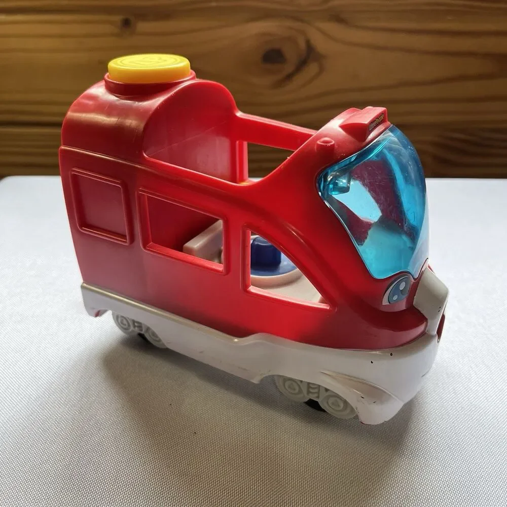 Fisher Price Little People Red Friendly Passenger Train Engine Only Talking
